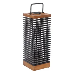 Les Jardins Solcelle Lampe Med Sensor|Sokkellamper Med Sensor > LED-solcellelanterne Tekura, teak/grå, 66 cm