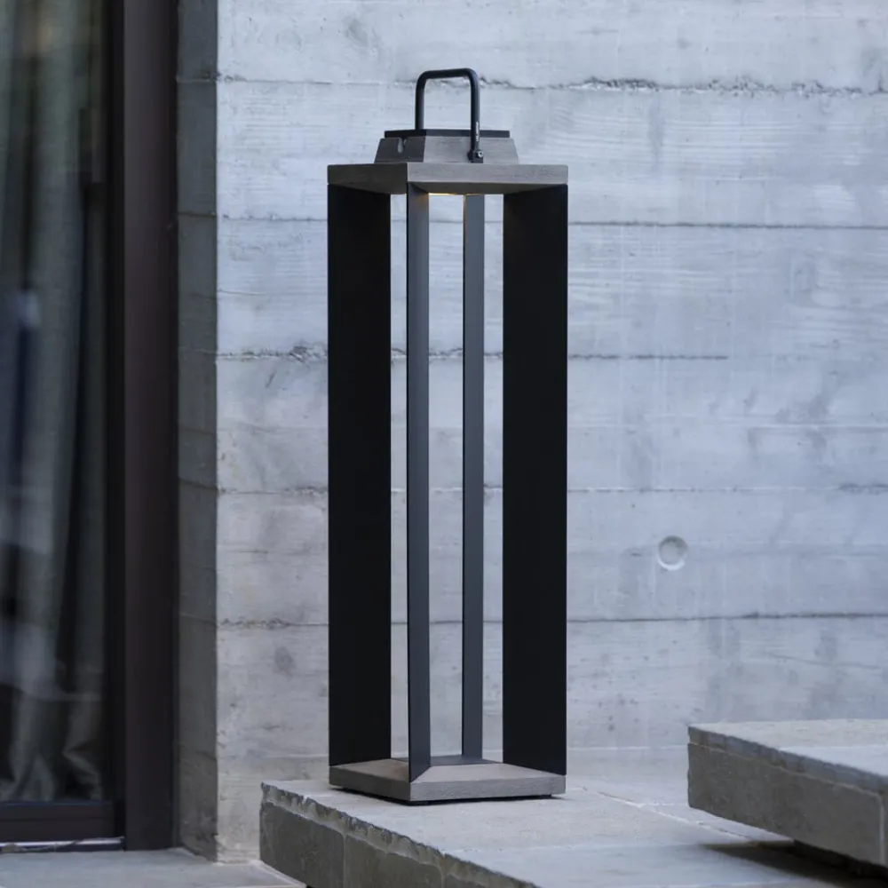Solcelle Lampe Med Sensor|Sokkellamper Med Sensor ^ Les Jardins LED-solcellelanterne Teckalu, grå/sort, 60 cm