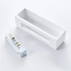 Lindby Væglamper|Væglamper > Lidby væglampe Benno, 29 cm, gips, hvid, kantet, G9