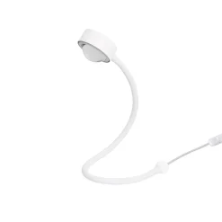 LIGHTME Arbejdsrum/Kontor > bordlampe Powerlens Snake, hvid, fleksibel arm