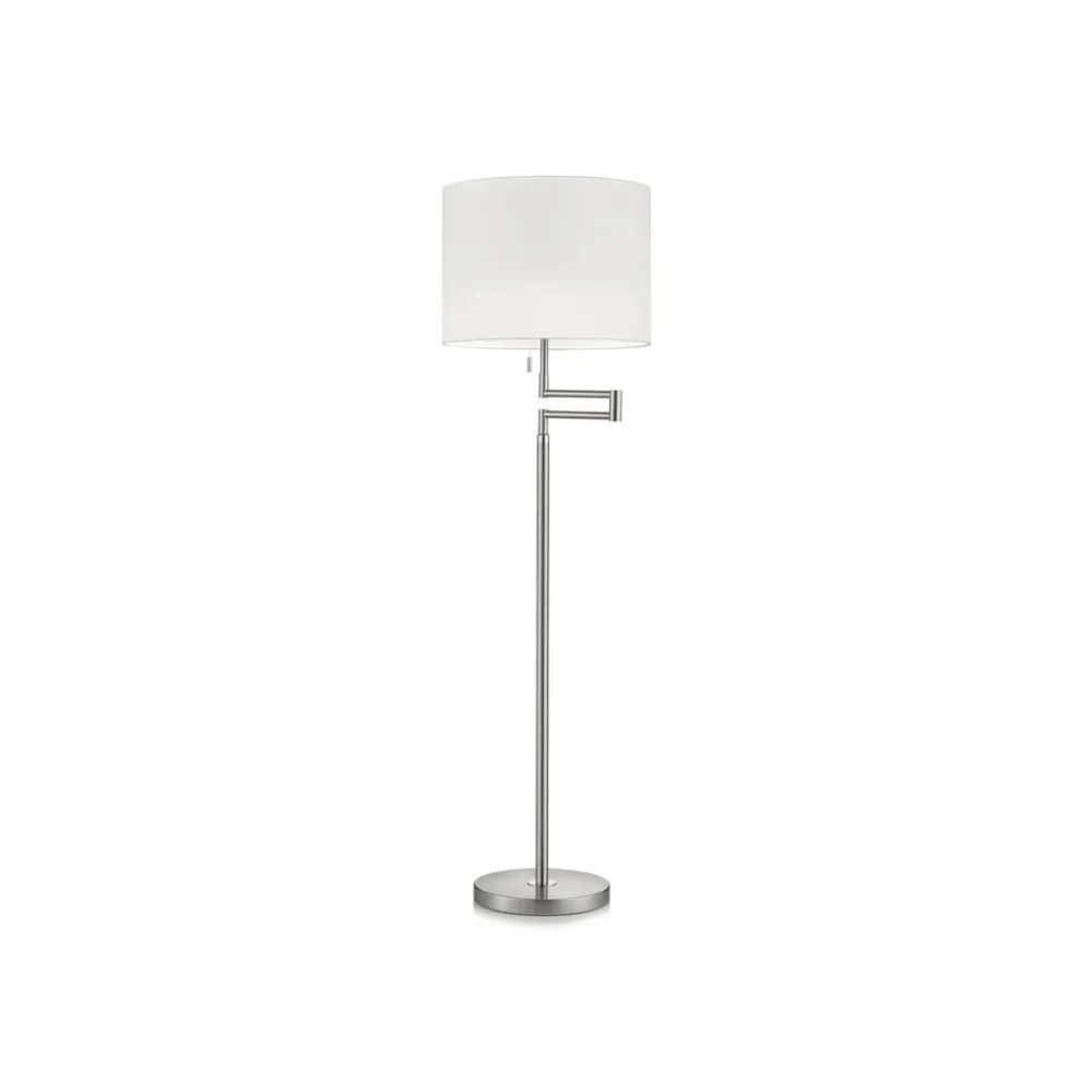 Knapstein Gulvlamper > Lilo gulvlampe, mat nikkel, cylindrisk lampeskærm