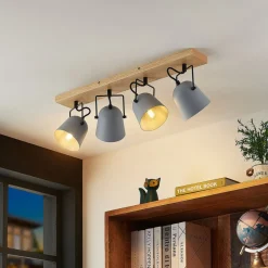 Lindby Spotlights > Adalin loftlampe, 4 lyskilder, grå
