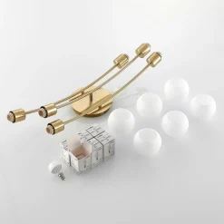 Loftlamper|Pendellamper ^ Lindby Agmar loftlampe, 6 lyskilder, messing