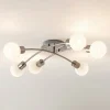 Lindby Loftlamper|Loftlamper > Agmar loftlampe, nikkelfarvet, glas, 6 lyskilder, E14