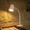 Lindby Arbejdsrum/Kontor|Bordlamper > Ailina LED-bordlampe, klemmefod, hvid