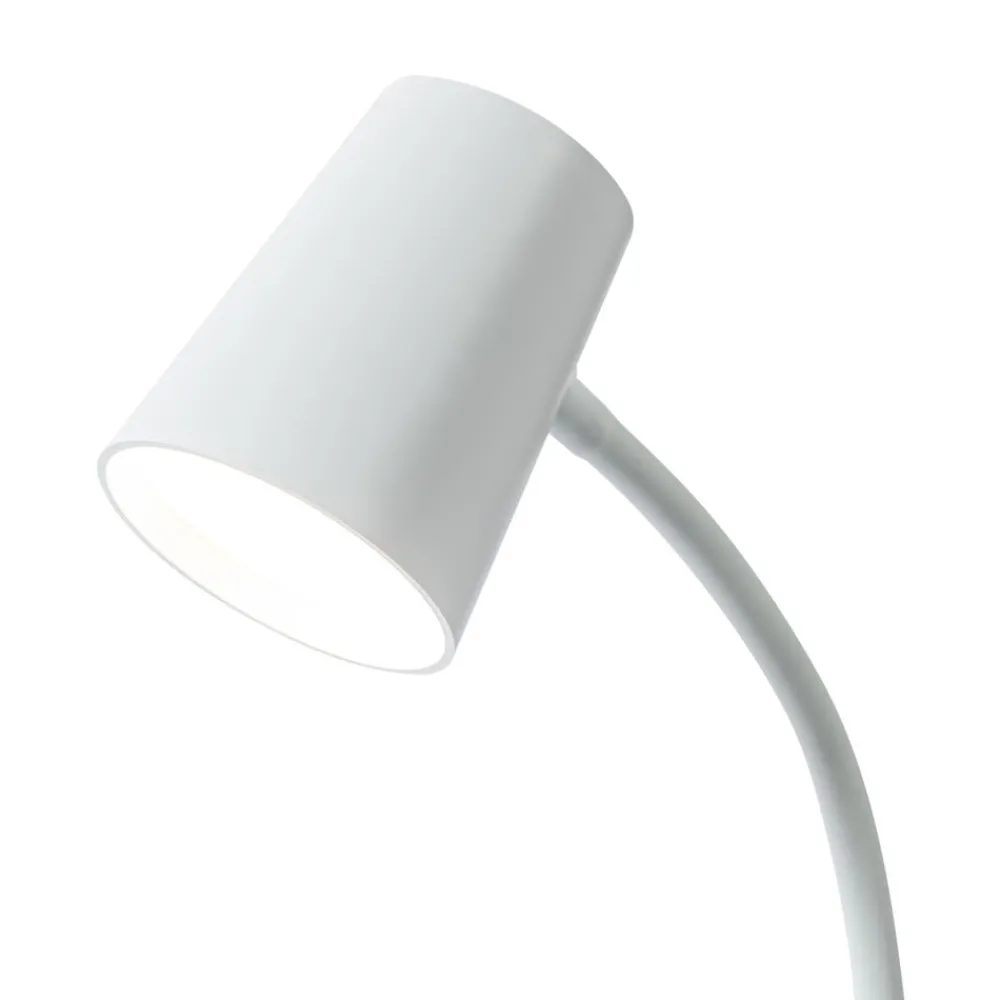 Lindby Arbejdsrum/Kontor|Bordlamper > Ailina LED-bordlampe, klemmefod, hvid
