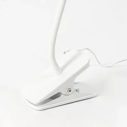 Lindby Arbejdsrum/Kontor|Bordlamper > Ailina LED-bordlampe, klemmefod, hvid