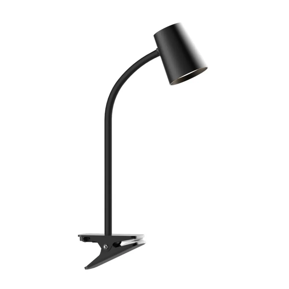 Arbejdsrum/Kontor|Bordlamper ^ Lindby Ailina LED-bordlampe, klemmefod, sort