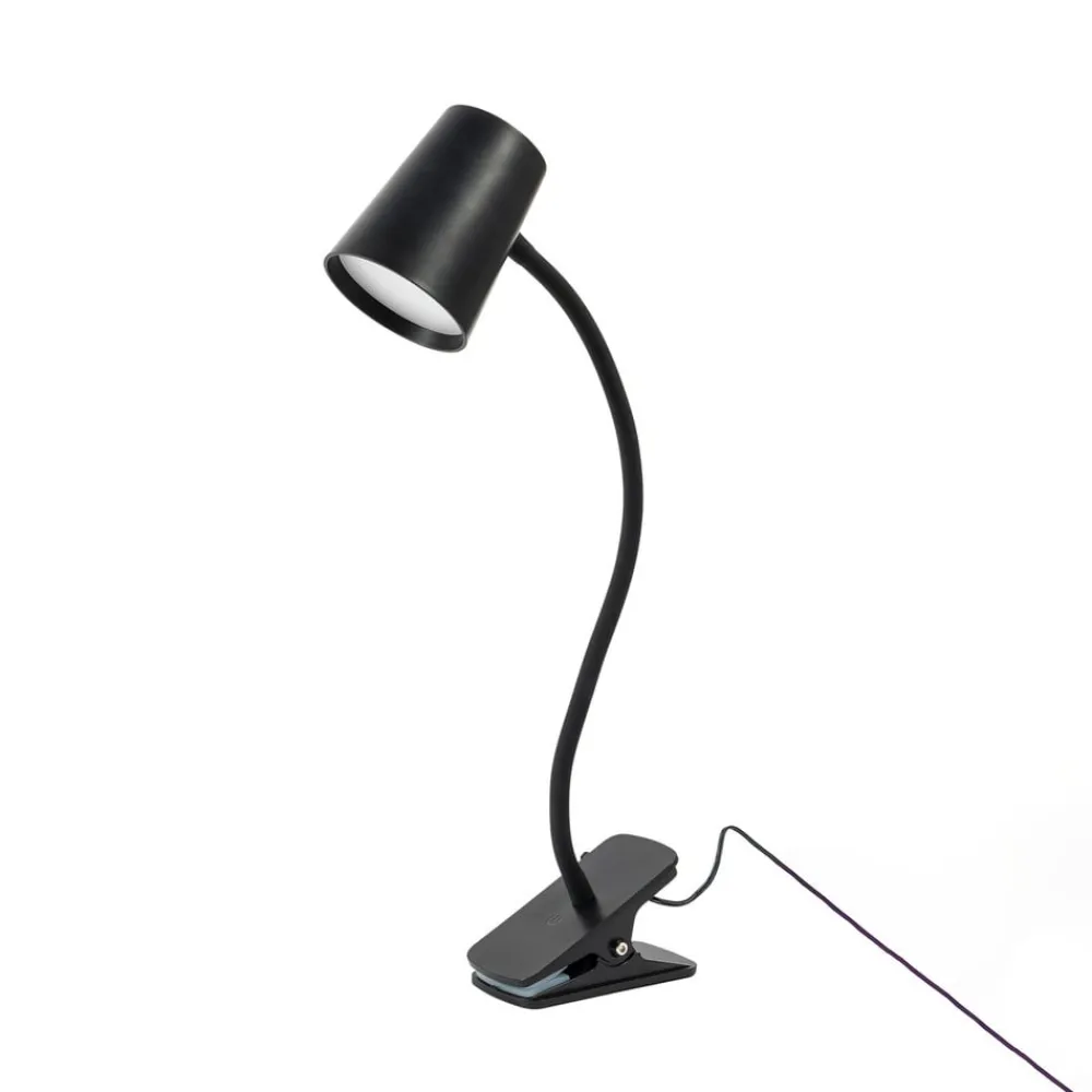 Arbejdsrum/Kontor|Bordlamper ^ Lindby Ailina LED-bordlampe, klemmefod, sort
