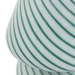 Lindby Bordlamper > Andriana bordlampe, grøn/hvid, glas, Ø 15 cm