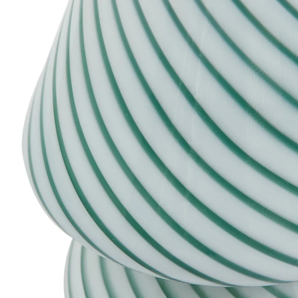 Lindby Bordlamper > Andriana bordlampe, grøn/hvid, glas, Ø 15 cm