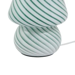 Lindby Bordlamper > Andriana bordlampe, grøn/hvid, glas, Ø 15 cm