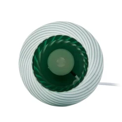 Lindby Bordlamper > Andriana bordlampe, grøn/hvid, glas, Ø 15 cm
