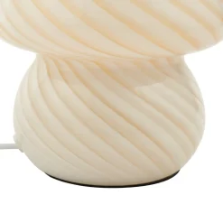 Bordlamper ^ Lindby Andriana bordlampe, gul/hvid, glas, Ø 15 cm