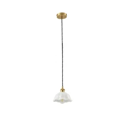 Lindby Pendellamper|Pendellamper > Annegret hængelampe, Ø 18 cm, keramik, hvid/messing