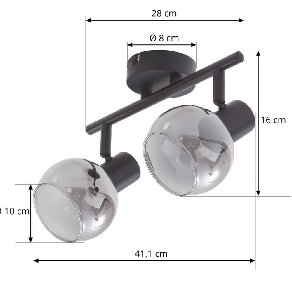 Gang|Loftlamper ^ Lindby Arna loftlampe, sort, 2 lyskilder