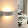 Lindby Gang|Pendellamper > Aurel LED-væglampe, gips, hvid, halvrund