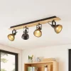 Gang|Loftlamper ^ Lindby Aylis loftlampe, 4 lyskilder, 82 cm, sort, træ, E14