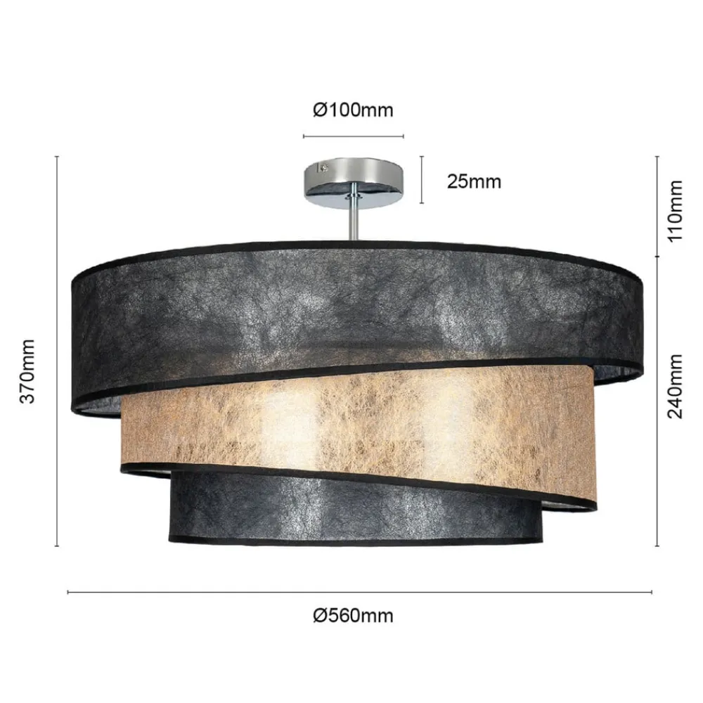 Lindby Loftlamper|Pendellamper > Ayvira loftlampe, sort, guld