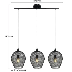 Lindby Pendellamper > Benja pendellampe, 3 lyskilder, sort