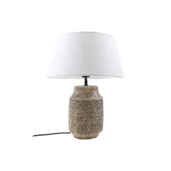 Bordlamper ^ Lindby bordlampe Aelith, Ø 40 cm, brun, keramik, E27