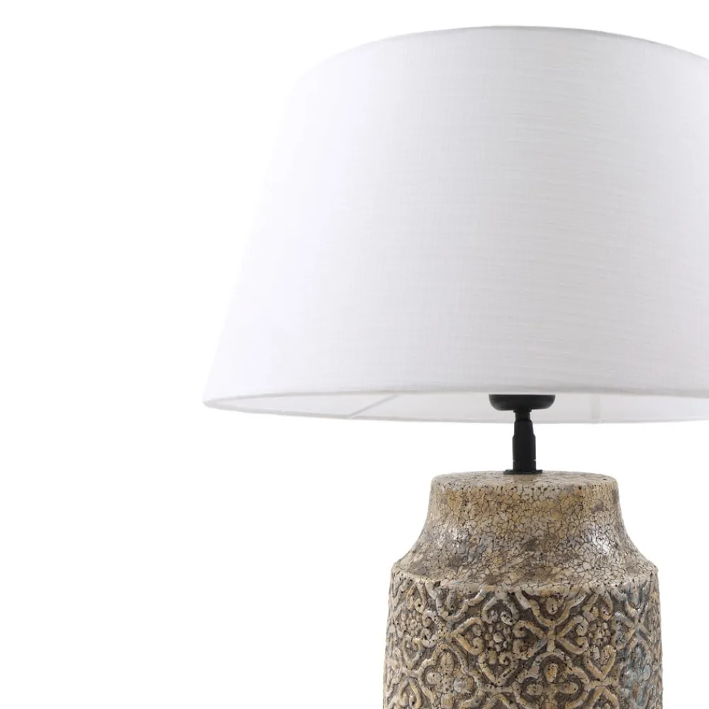 Bordlamper ^ Lindby bordlampe Aelith, Ø 40 cm, brun, keramik, E27
