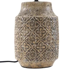 Bordlamper ^ Lindby bordlampe Aelith, Ø 40 cm, brun, keramik, E27