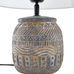 Lindby Bordlamper > bordlampe Aelith, Ø 30 cm, grå, keramik, E27