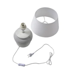 Lindby Pendellamper|Bordlamper > bordlampe Aelith, Ø 30 cm, hvid, keramik, E27