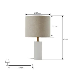 Pendellamper|Bordlamper ^ Lindby bordlampe Alabaster, hvid/beige, Ø 25 cm, marmor, E27