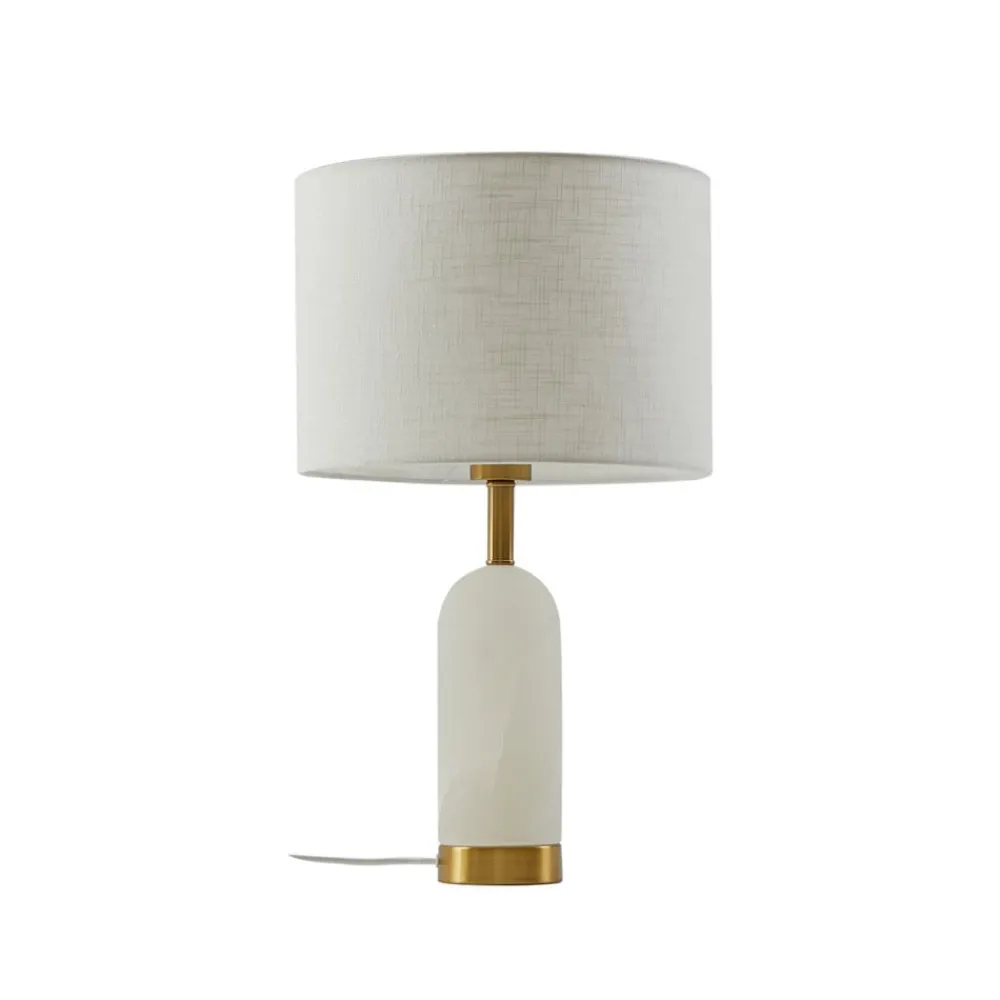 Lindby Pendellamper|Bordlamper > bordlampe alabast, hvid/guld, Ø 30 cm, marmor, E27