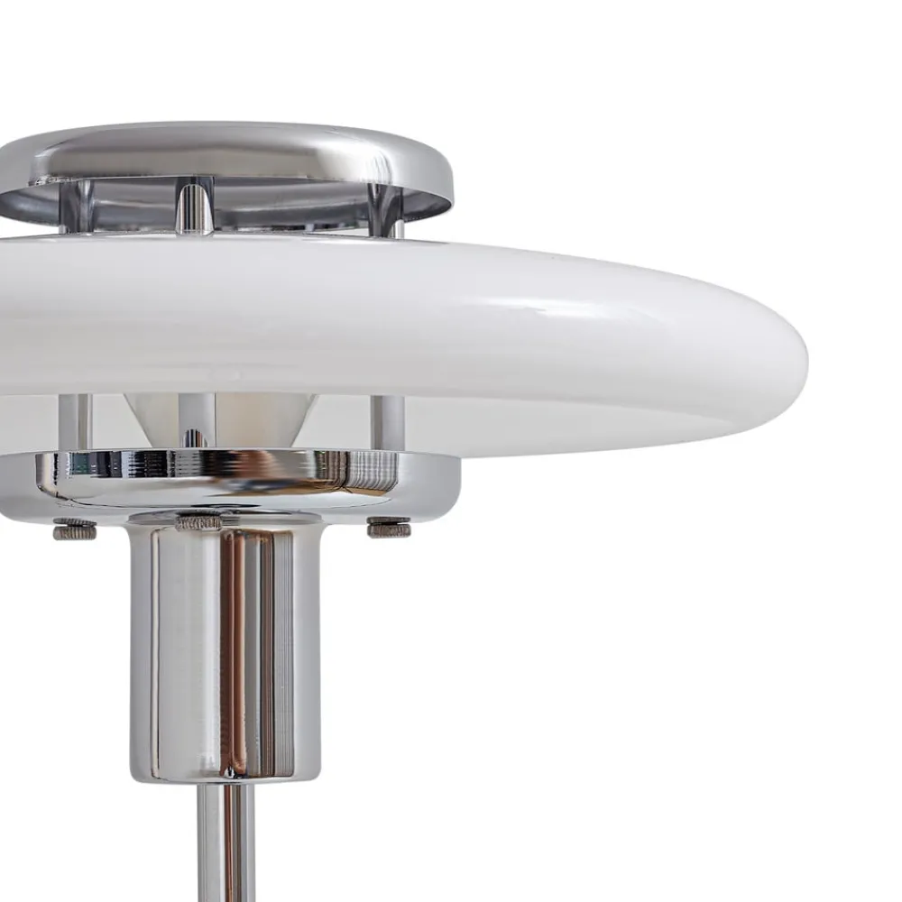 Lindby Pendellamper|Bordlamper > bordlampe Branford, retro, hvid/grøn opalglas/marmor