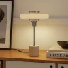 Pendellamper|Bordlamper ^ Lindby bordlampe Branford, retro, beige, metal/travertin