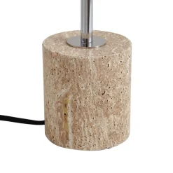 Pendellamper|Bordlamper ^ Lindby bordlampe Branford, retro, beige, metal/travertin