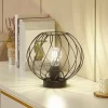 Lindby Bordlamper > bordlampe Danika, sort, metal, Ø 25 cm