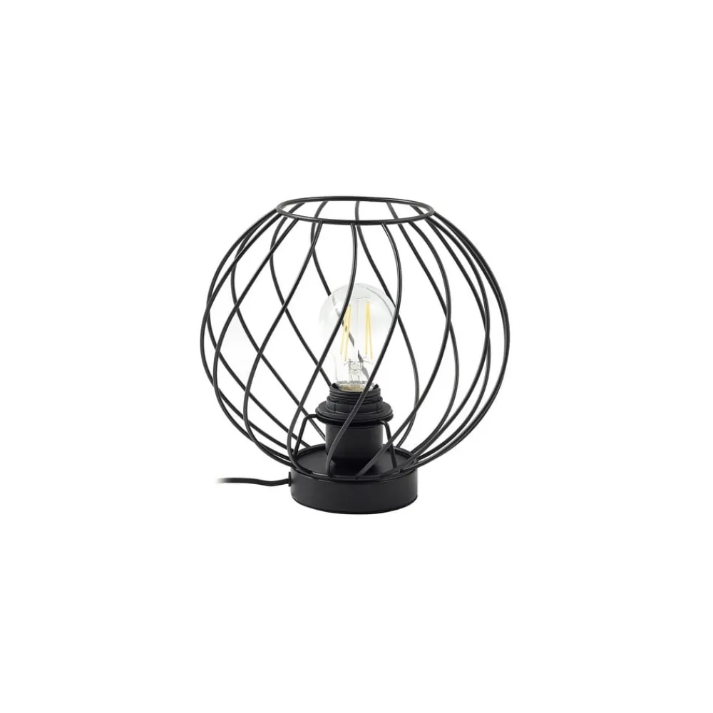 Lindby Bordlamper > bordlampe Danika, sort, metal, Ø 25 cm