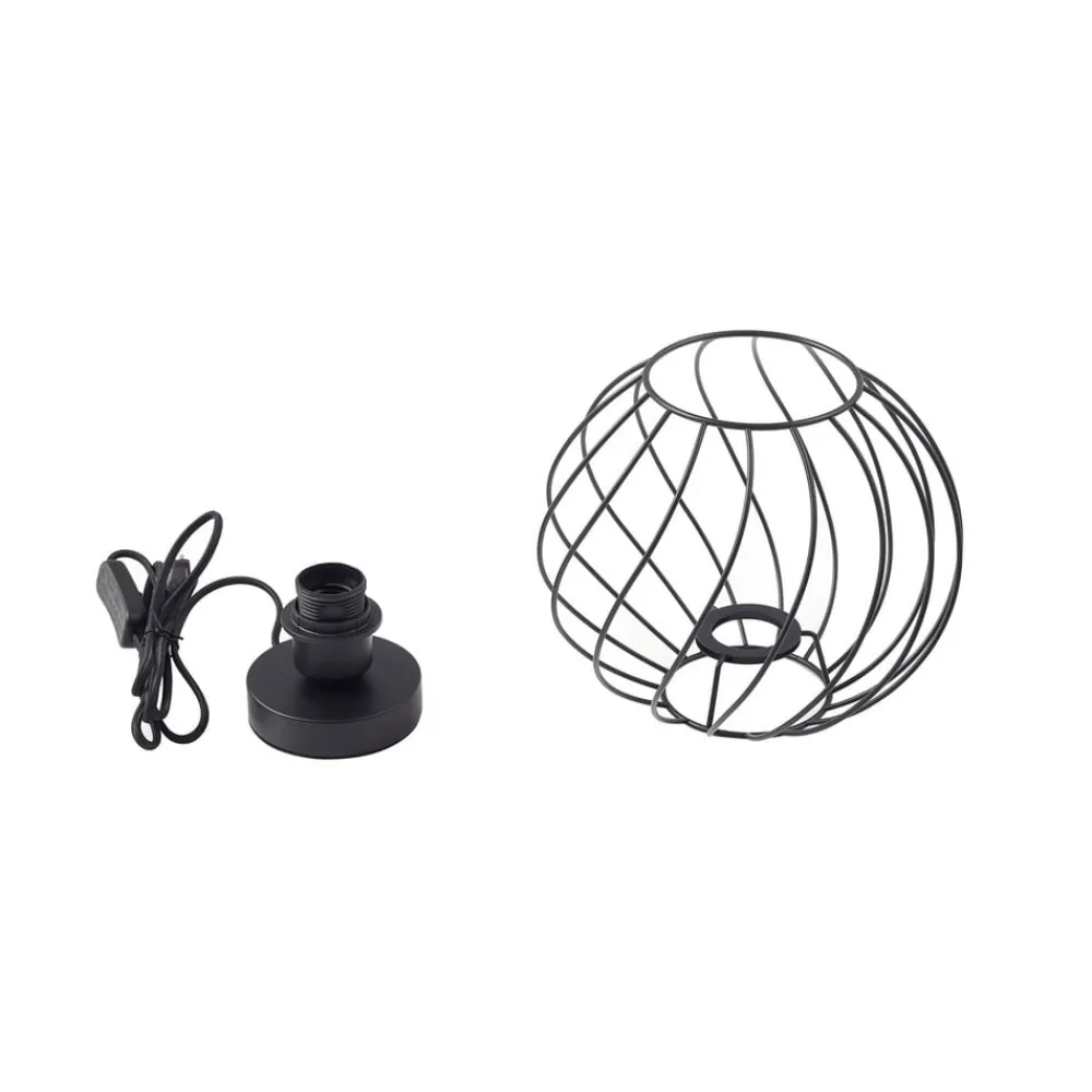 Lindby Bordlamper > bordlampe Danika, sort, metal, Ø 25 cm