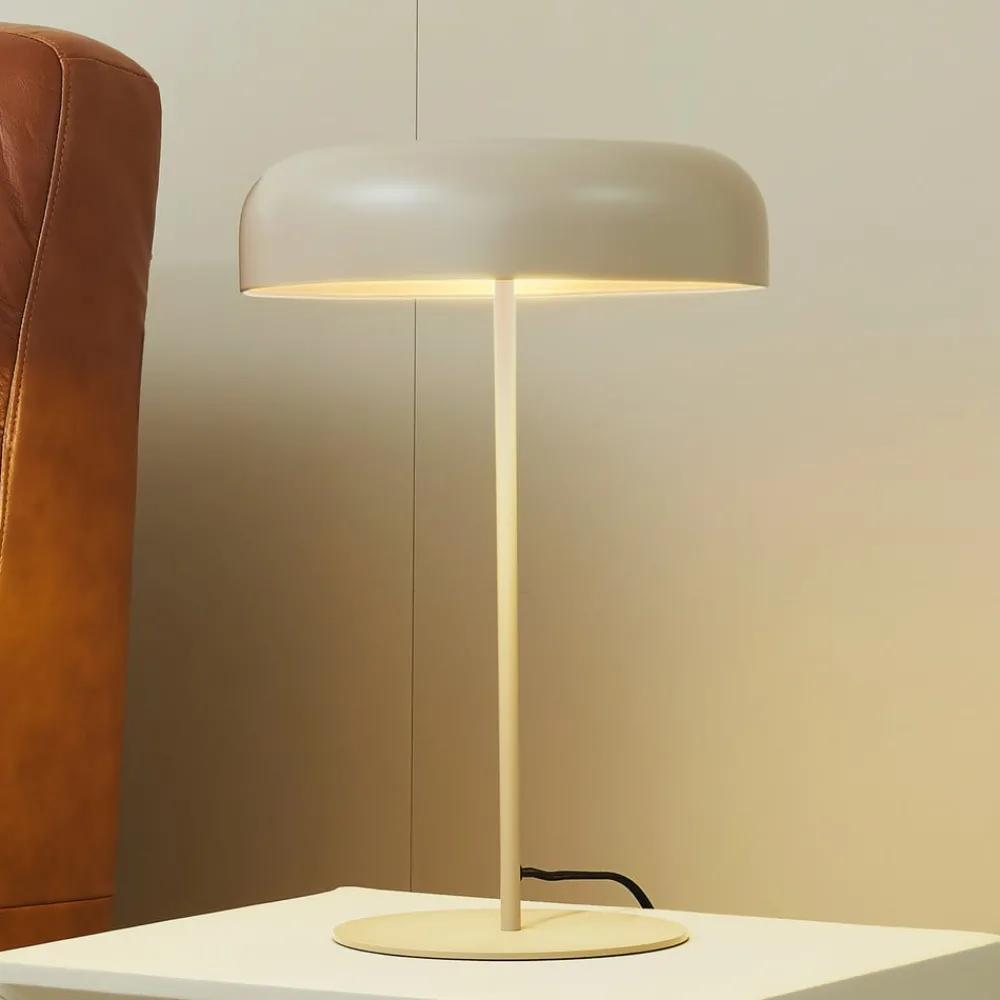 Bordlamper ^ Lindby bordlampe Edion, beige, metal, 45 cm