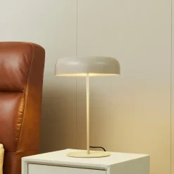Bordlamper ^ Lindby bordlampe Edion, beige, metal, 45 cm