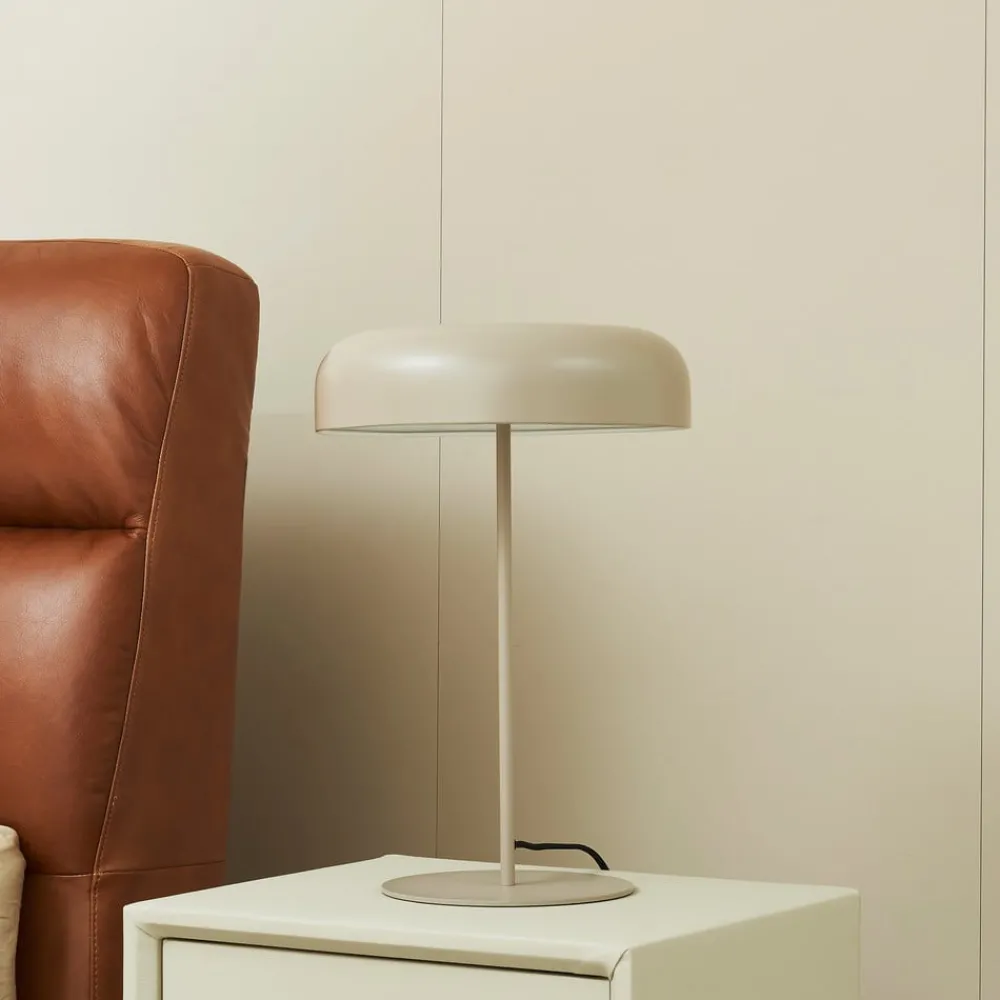 Bordlamper ^ Lindby bordlampe Edion, beige, metal, 45 cm