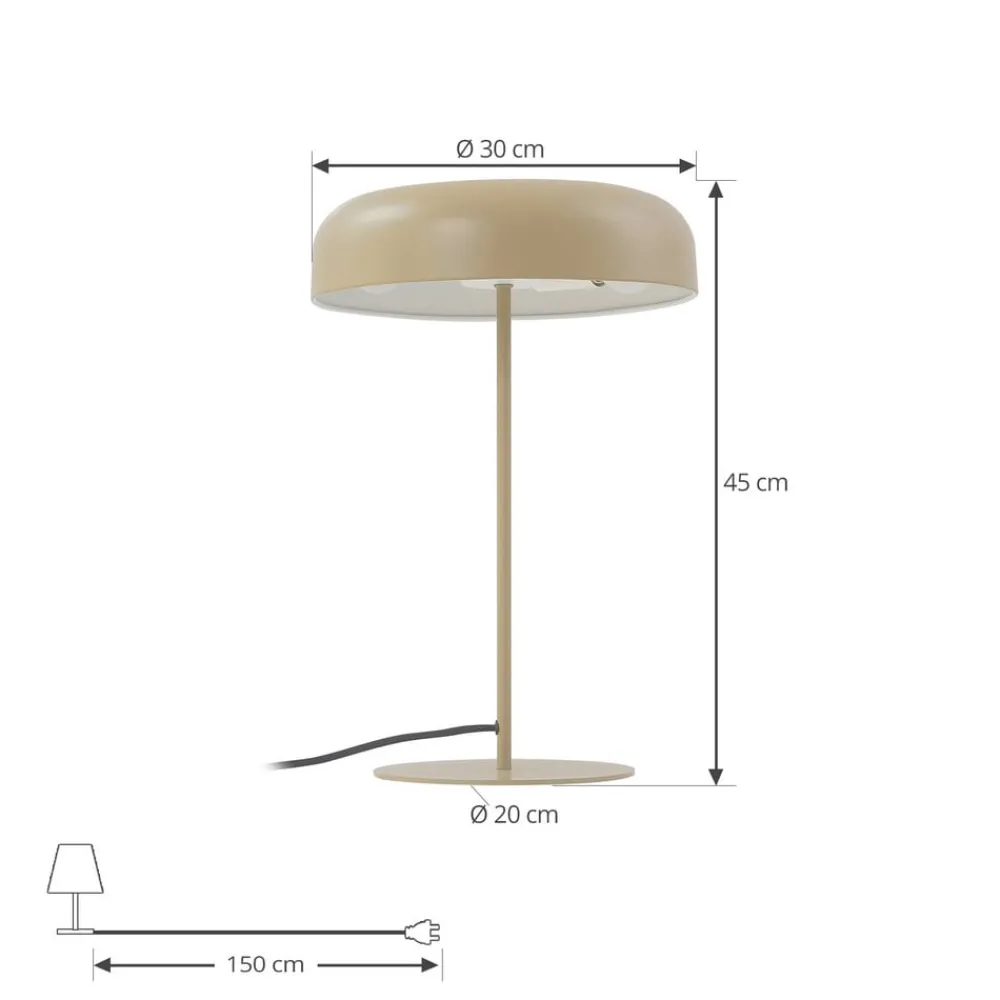 Bordlamper ^ Lindby bordlampe Edion, beige, metal, 45 cm