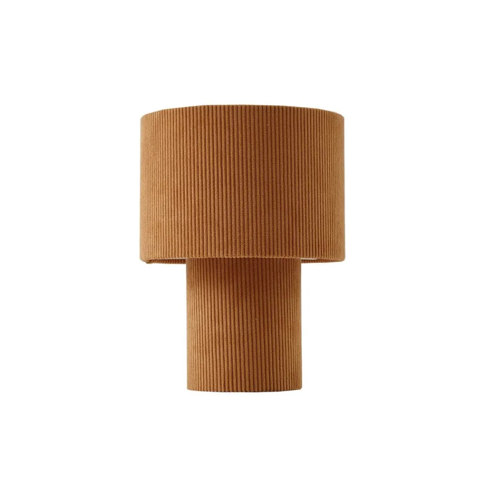 Lindby Pendellamper|Bordlamper > bordlampe Jone, lysebrun, tekstil, 30 cm høj, E27