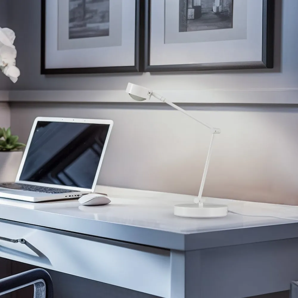 Lindby Arbejdsrum/Kontor > bordlampe Jyla, hvid, linse, 4200K, GX53, jern