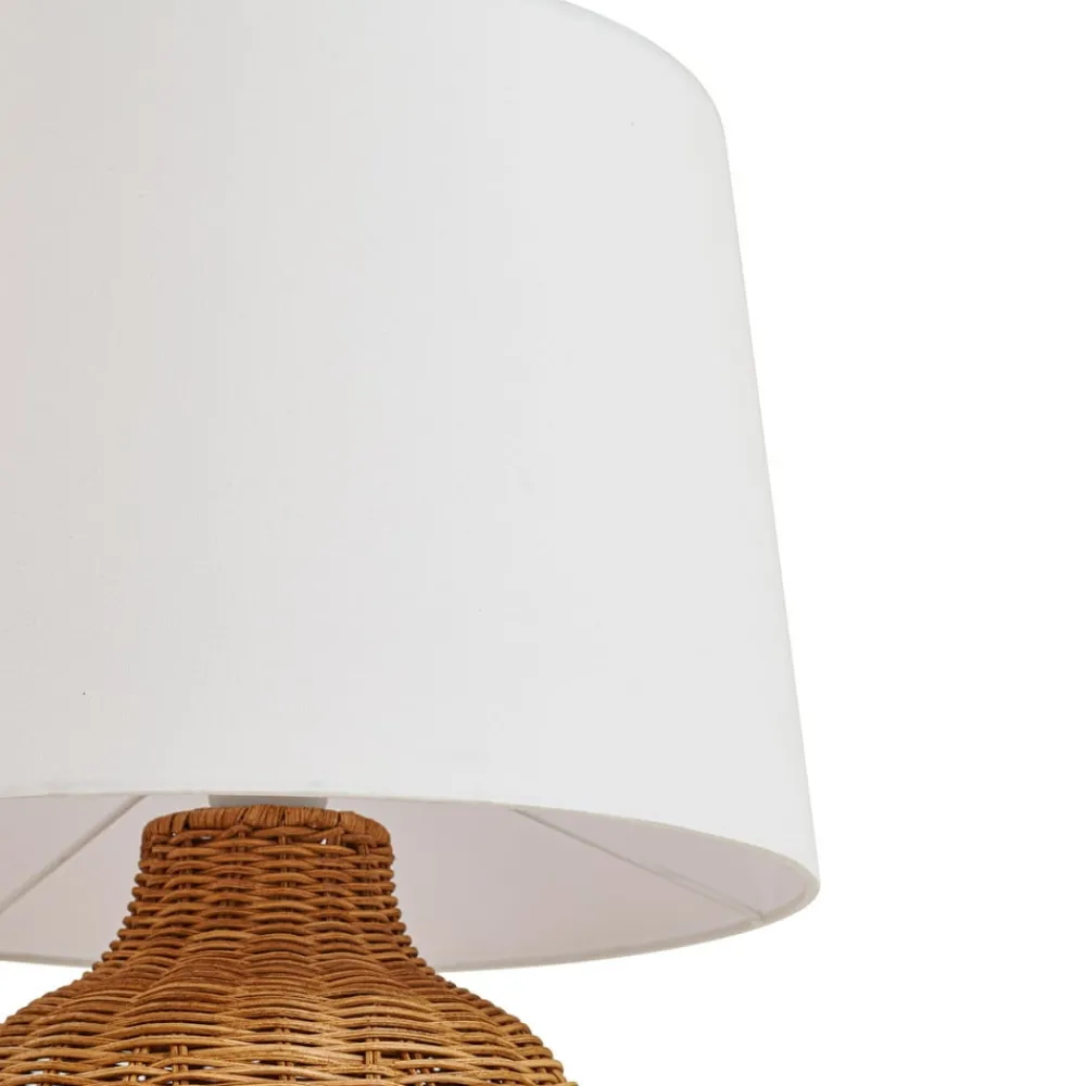 Lindby Bordlamper > bordlampe Lirenda, højde 52 cm, rattan, natur/hvid
