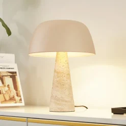 Lindby Pendellamper|Bordlamper > bordlampe Magritt, beige, metal, sten, 41 cm