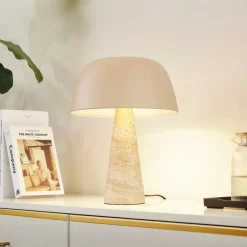 Lindby Pendellamper|Bordlamper > bordlampe Magritt, beige, metal, sten, 41 cm