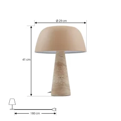 Lindby Pendellamper|Bordlamper > bordlampe Magritt, beige, metal, sten, 41 cm