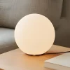 Lindby Gang|Bordlamper > bordlampe Marike, hvid, glas, kugle, Ø 25 cm, E27