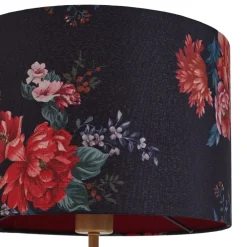 Lindby Pendellamper|Bordlamper > bordlampe Marula, guld, blomsterprint, tekstil, E27