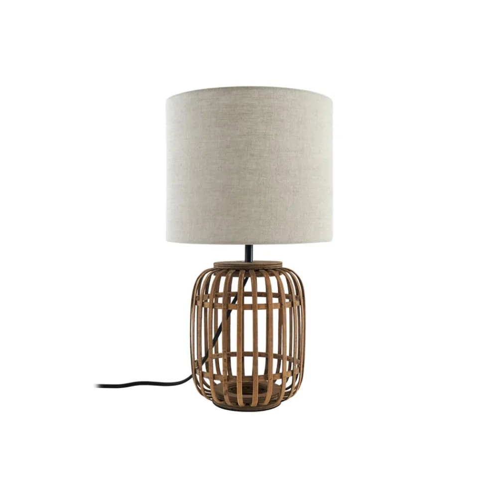 Bordlamper ^ Lindby bordlampe Marzanna, grå, bambus, 42,5 cm, E27